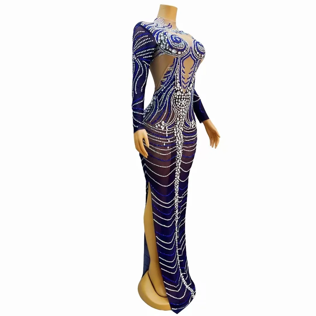 Shining Rhinestones ShowairlPerformanceCostumes Fashion Nightclub Dancer PoleDancing Stage Costumes Acrobatic WomenJumpsuit C235