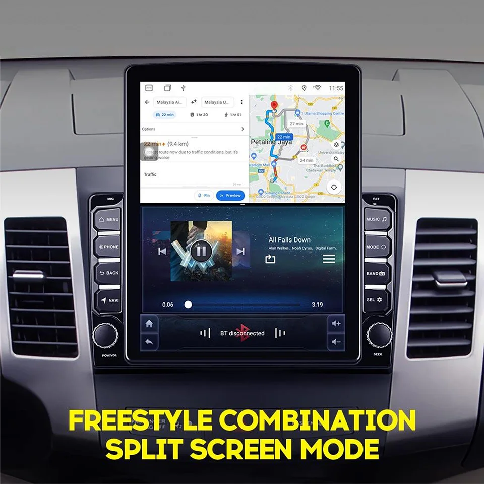 2Din Android 14.0 Car Radio Stereo For Mitsubishi Outlander 2005 - 2013 Auto GPS Navi Audio Video DVD Player Head Unit 4G Lte BT