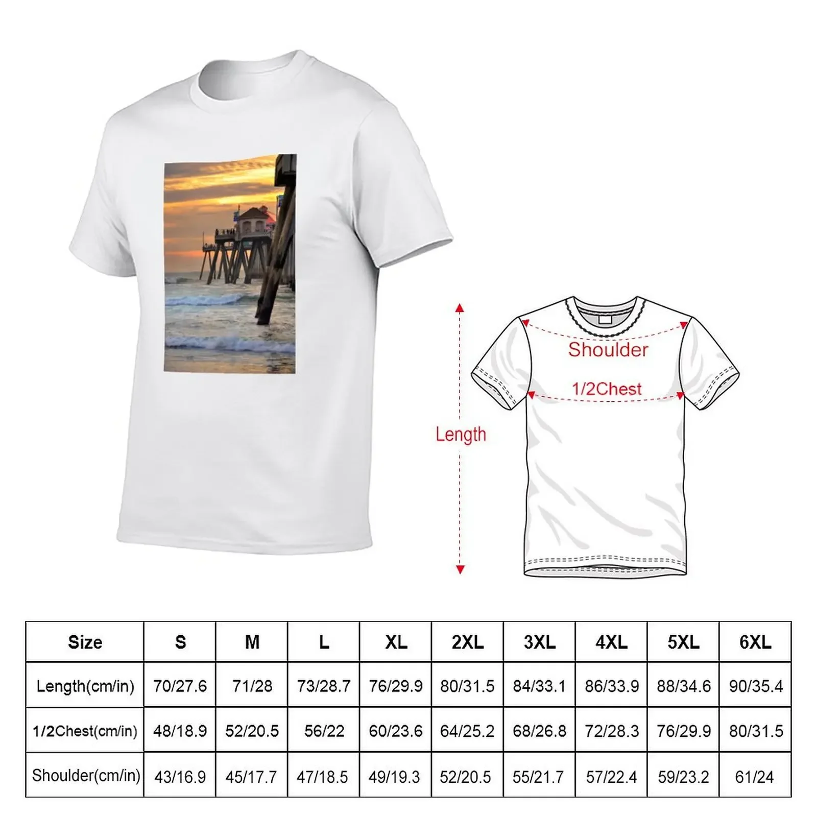 Huntington Beach Pier T-Shirt anime quick-drying Blouse sweat luxury clothes men