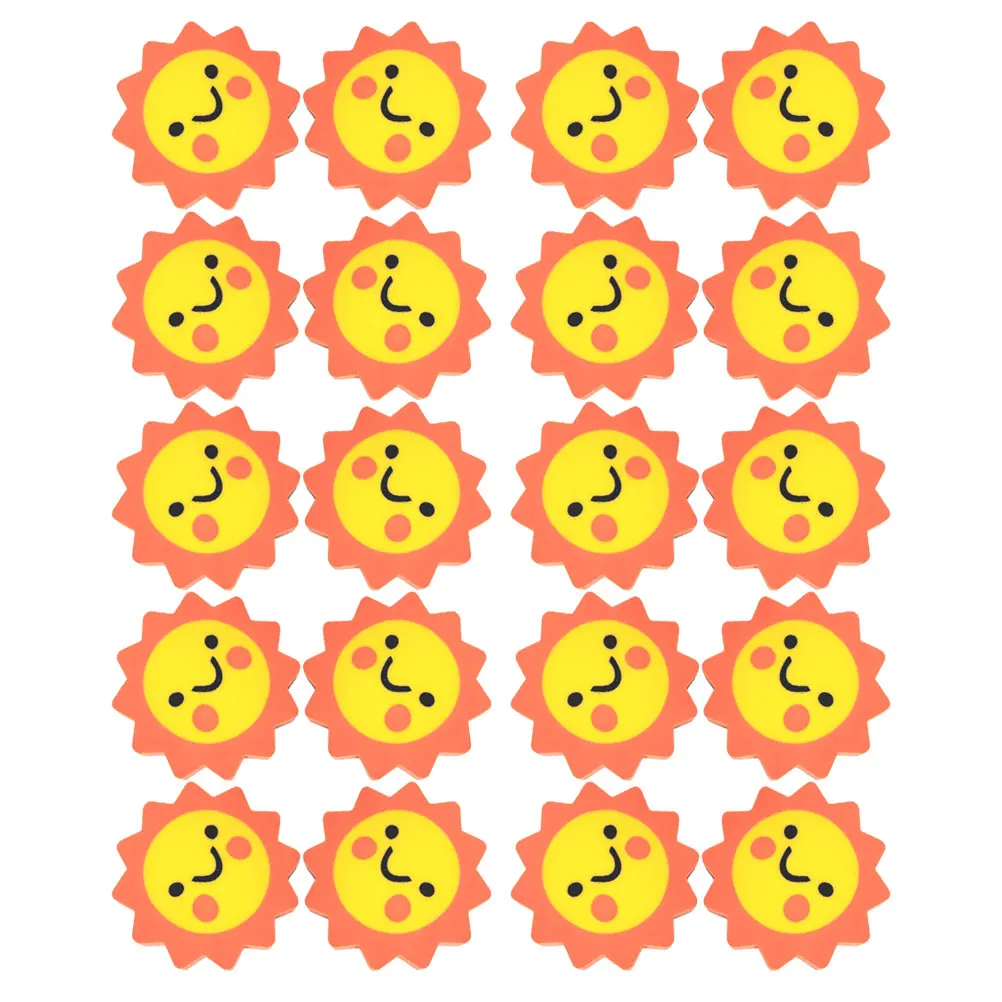 

50pcs Sunflower Eraser Cute Stationery Bulk Cartoon Orange Soft Material Large Size Fun Design Kids School Supplies