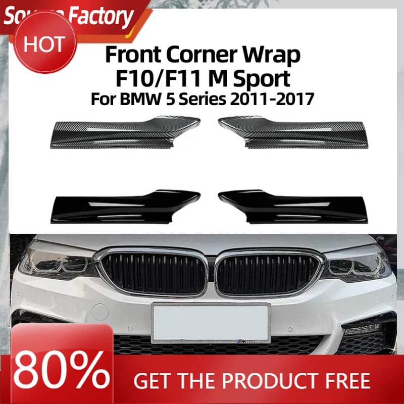 

Racing Grills Hot Car Car Accessories For BMW 5 Series F10 F11 520i 530i 2011-2017 Front Bumper Corner Car Sticker Accesso
