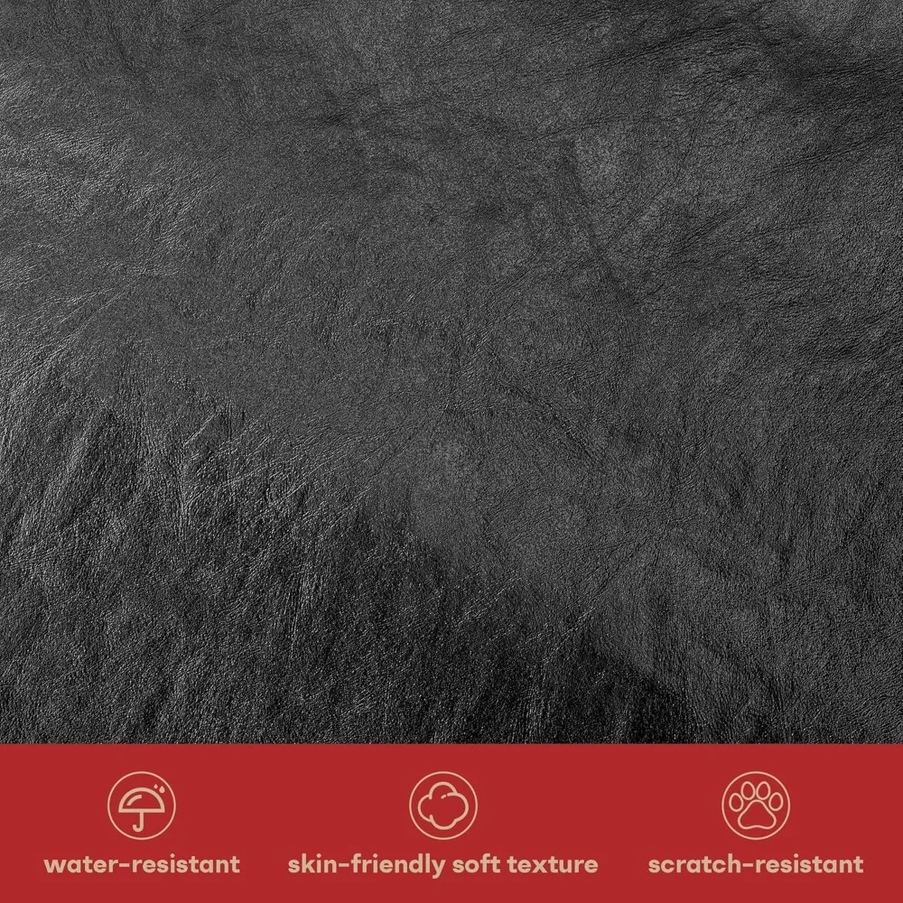 كرسي مكتب مستلق مع مسند للقدمين، كرسي مكتب كبير وطويل، مقعد عريض 400 رطل مع جلد، ظهر مرتفع مريح، زر #5