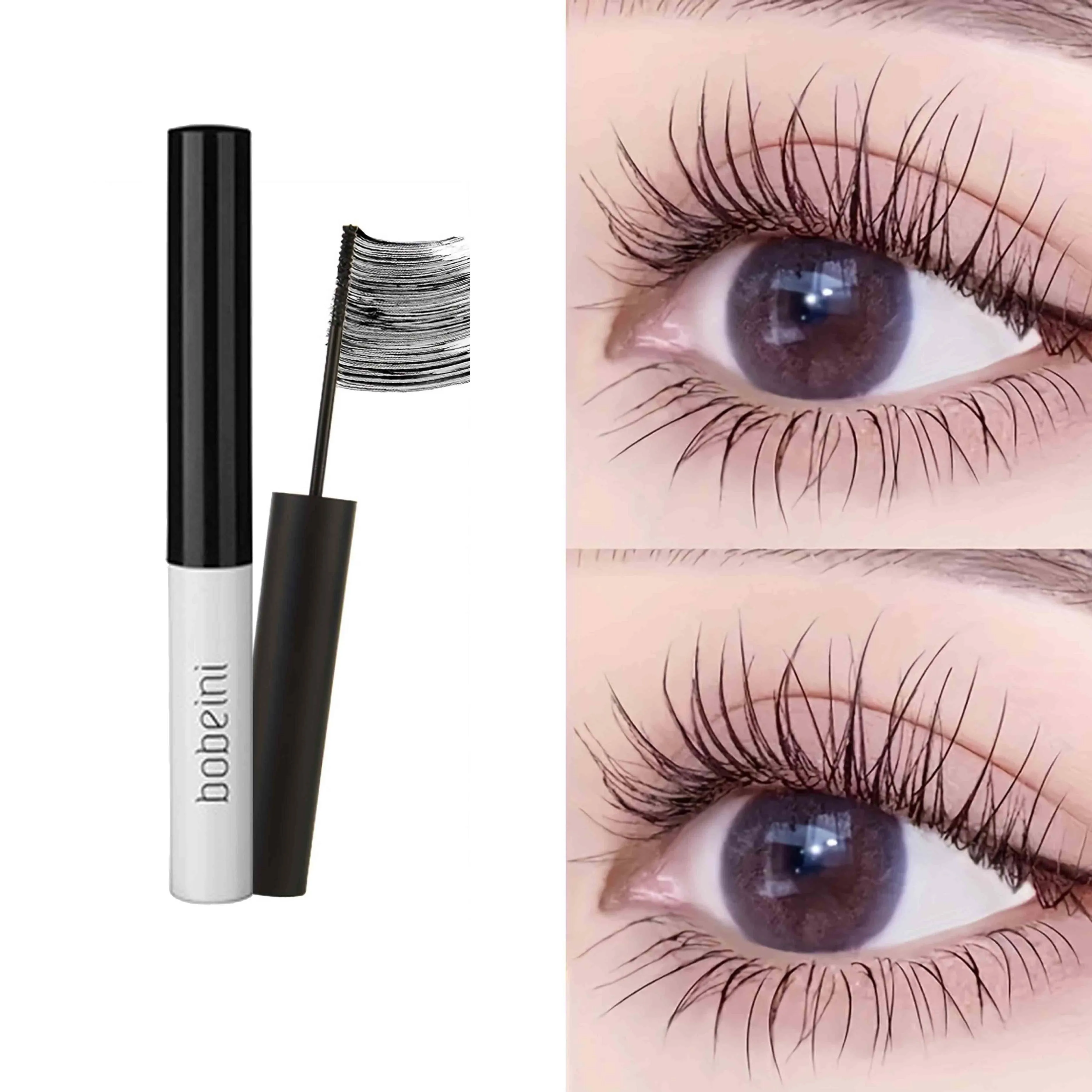 Rímel preto extra fino, Cabeça de escova fina, Cabeça pequena escova, Curl fino, Stretch grosso, Para criar cílios de girassol, Impermeável