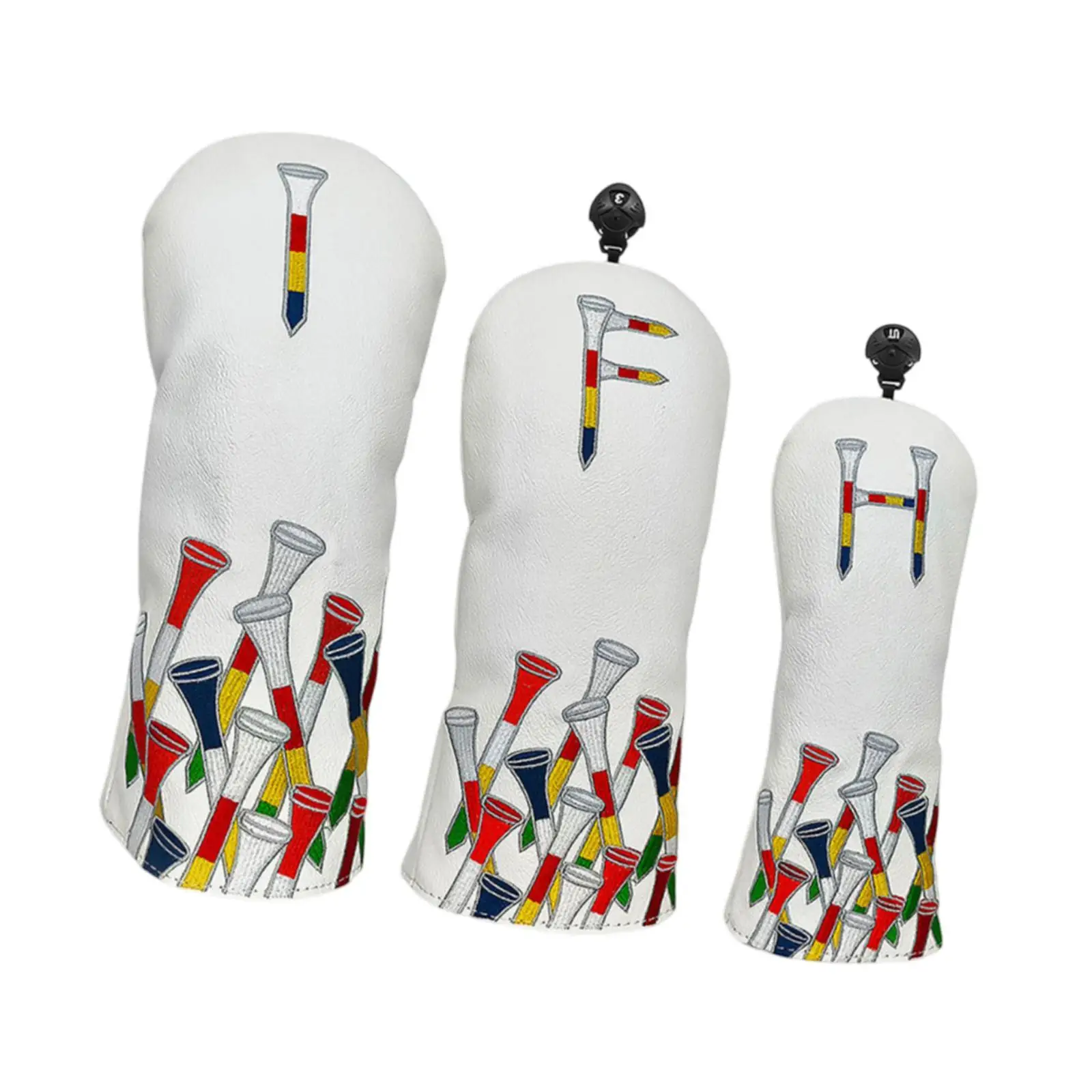 

3Pcs Golf Wood Headcover Fashion Golf Wood Head Cover Golf Training Supplies