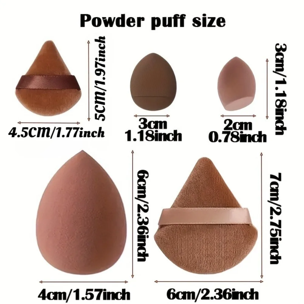3/15Pcs Makeup Sponge Set with Storage Jar Velvet Makeup Sponge Finger Puff Foundation Cosmetic Puff Wet Dry Use