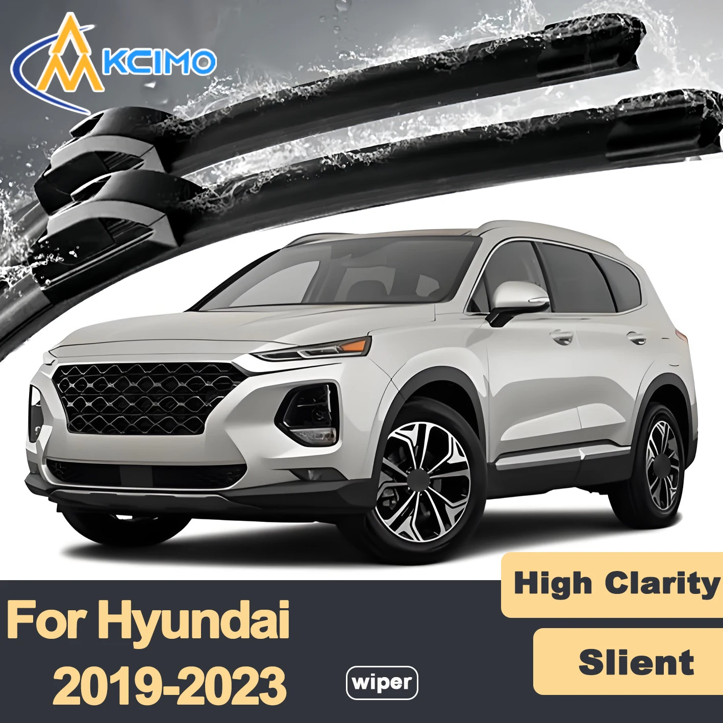 

Premium Rubber Durable Silent Windshield Wiper Blades 2pcs for Hyundai Santa Fe TM 2019-2023 Front Wiper Blades Set