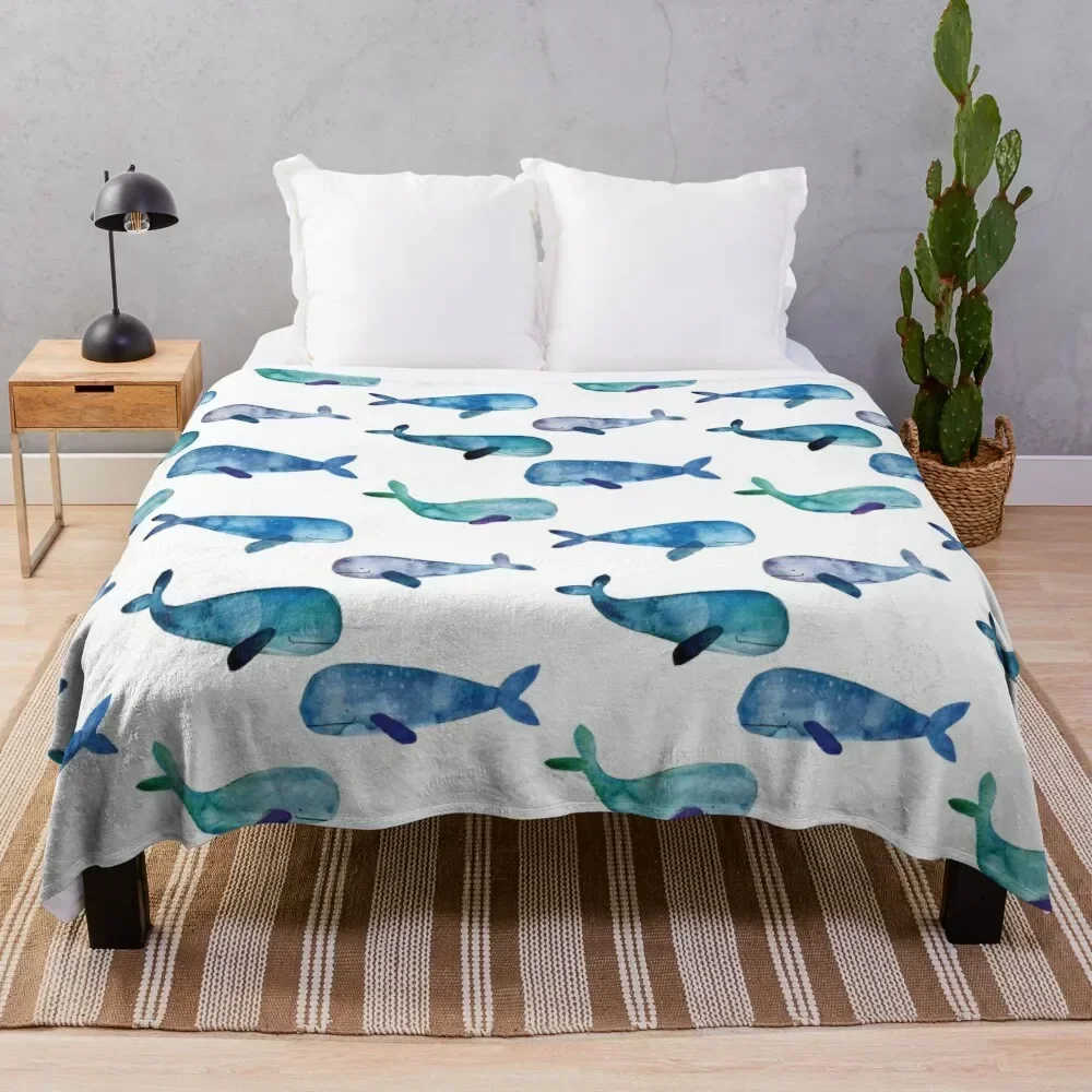 

Watercolour Whales Throw Blanket Blankets For Bed for sofa Blankets