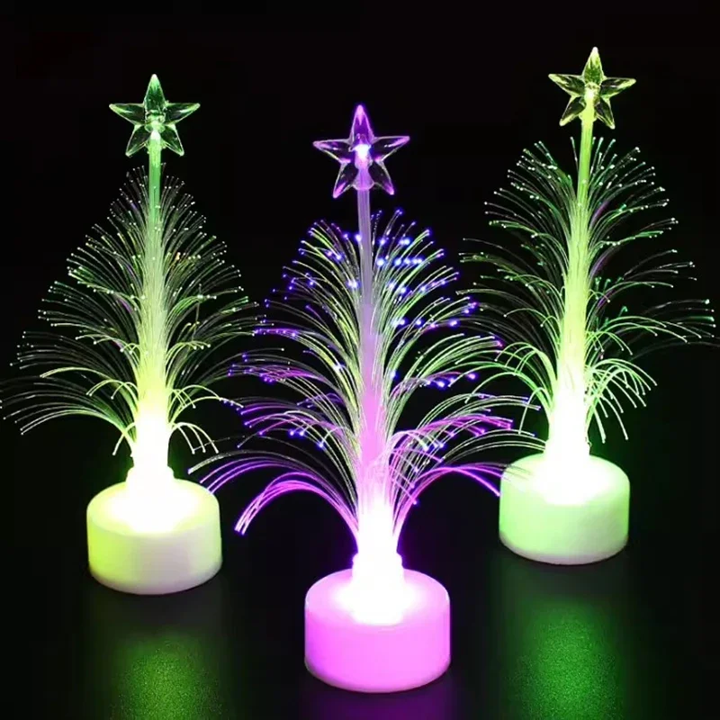 Multicolor Fiber Optic Christmas Tree Novelty Starry Sky Light Luminous Desktop Lights for Christmas Atmosphere Home Decor