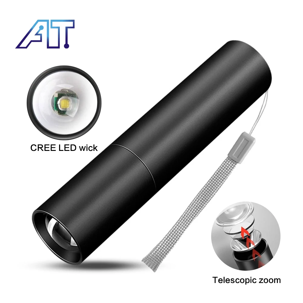 

Mini Bright Light Portable Waterproof Retractable Zoom Flashlight Rechargeable Lightweight Flashlight For Camping Adventure