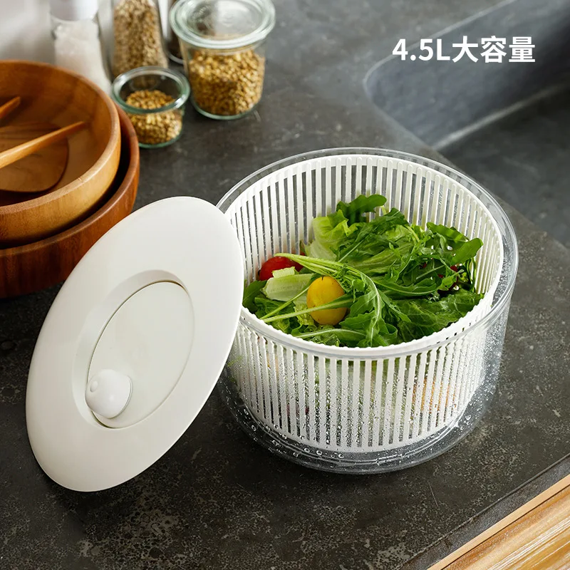 Vegetable Dehydrator Salad Dryer Drain Basket Washing Basin Manual Dehydrator Kitchen Gadgets Fruit and Vegetable Tools