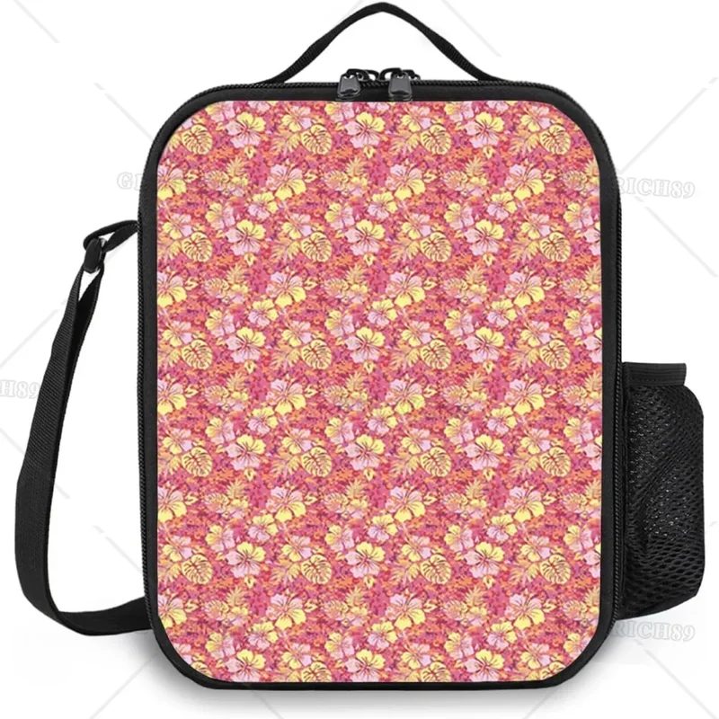 Modern Camo Art Flowers Leaf Camouflage Reusable Lunch Bags for Women Insulated Cooler Lunch Box for Work,Picnic,Camping