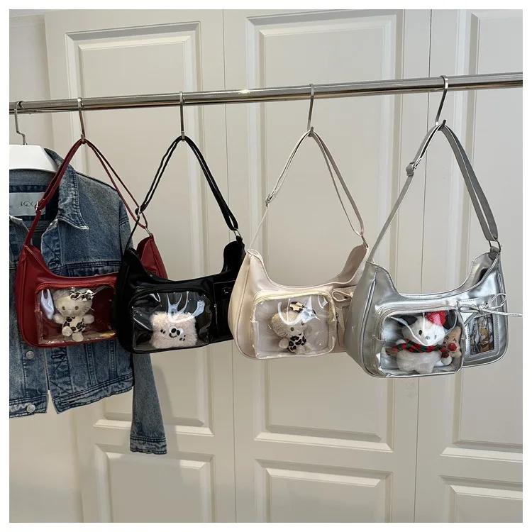 Harajuku Y2K Transparente Ita-Tasche im koreanischen und japanischen Stil für Damen, Preppy-Schul- und Alltagstasche, Schulter- und Umhängetasche für Mädchen – Detail 31