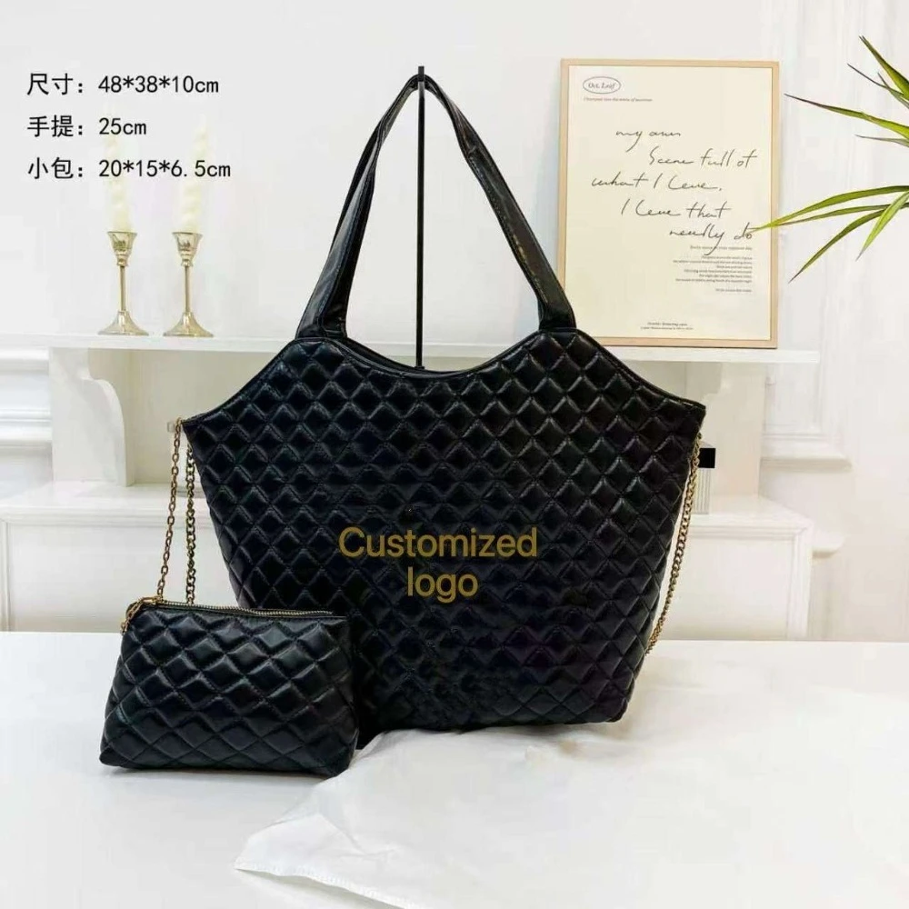 

Large Quilted Luxury Tote Bag Zipper Tote Leather Bag Designer Handbag Tote Bags for Women