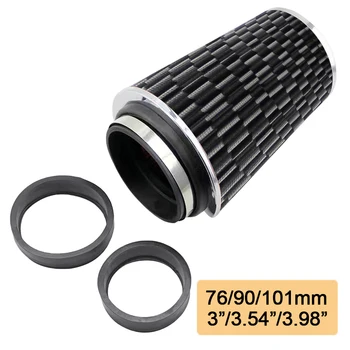 Evrensel 4 Inç 101mm Soğuk HAVA GİRİŞİ Kelepçeli Spor Hava Filtresi Yüksek Performanslı Yıkanabilir Araba Profesyonel Yedek Parça
