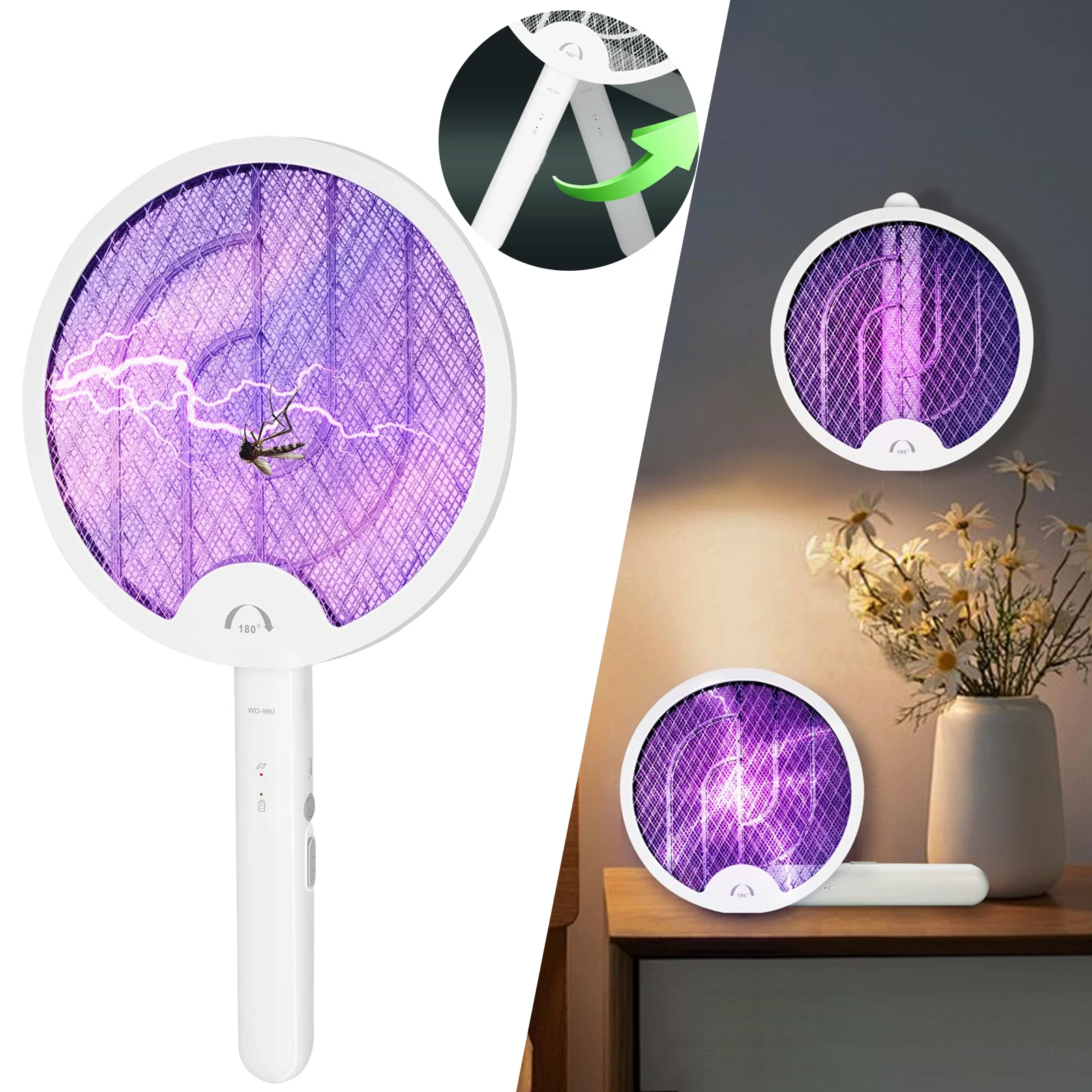 

Powerful Electric Mosquitoes Swatter Multifunctional Household Fly Swatter For Backyard Kitchen