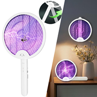 2 In 1 Foldable Electric Mosquitoes Portable Rechargeable Multifunctional Household Fly Swatter For Home Indoor Outdoor Camping