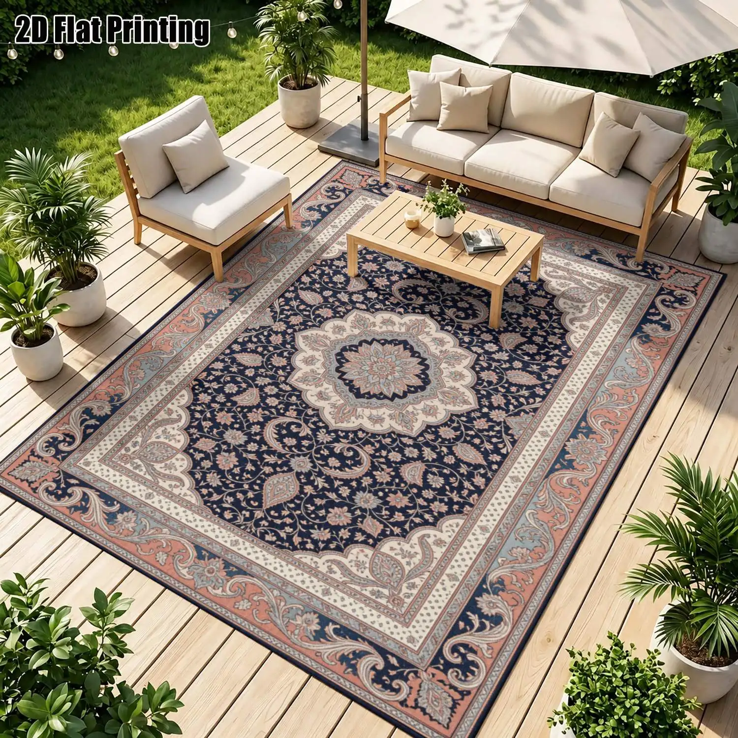 1Pc 2D Printed Paisley Grey Vintage Carpet, Multi-Size Machine Washable Home Decor Mat for Entrance, Dining, Foyer, Study, Living, Bedroom