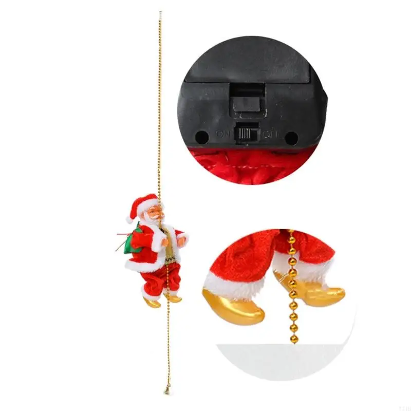 77JB Manik -manik panjat listrik Santa dengan musik memanjat ornamen tangga