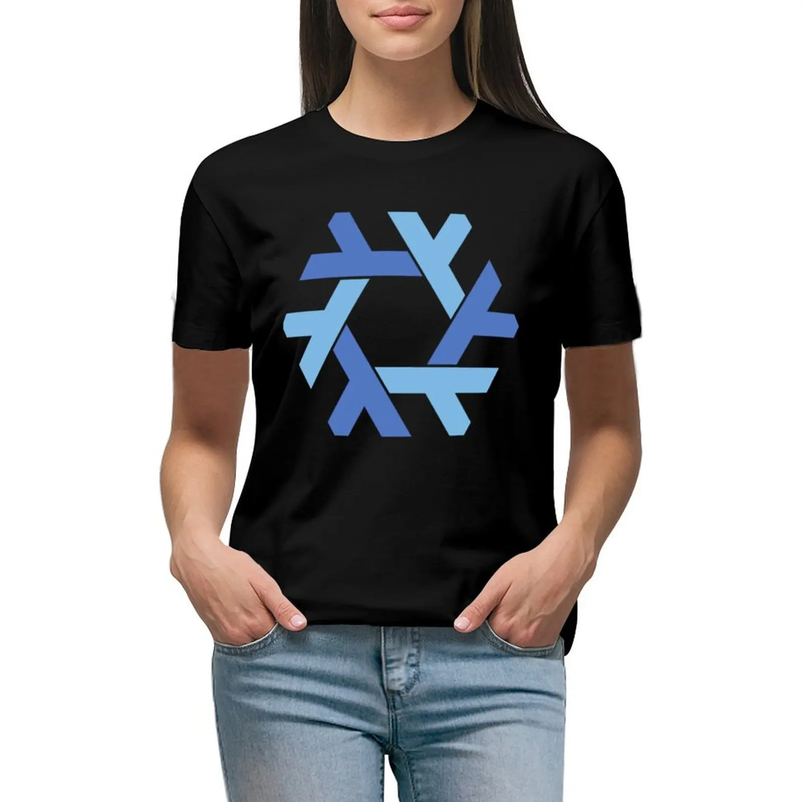 

Nixos logo T-shirt summer tops shirts graphic tees Short sleeve tee oversized workout shirts for Women