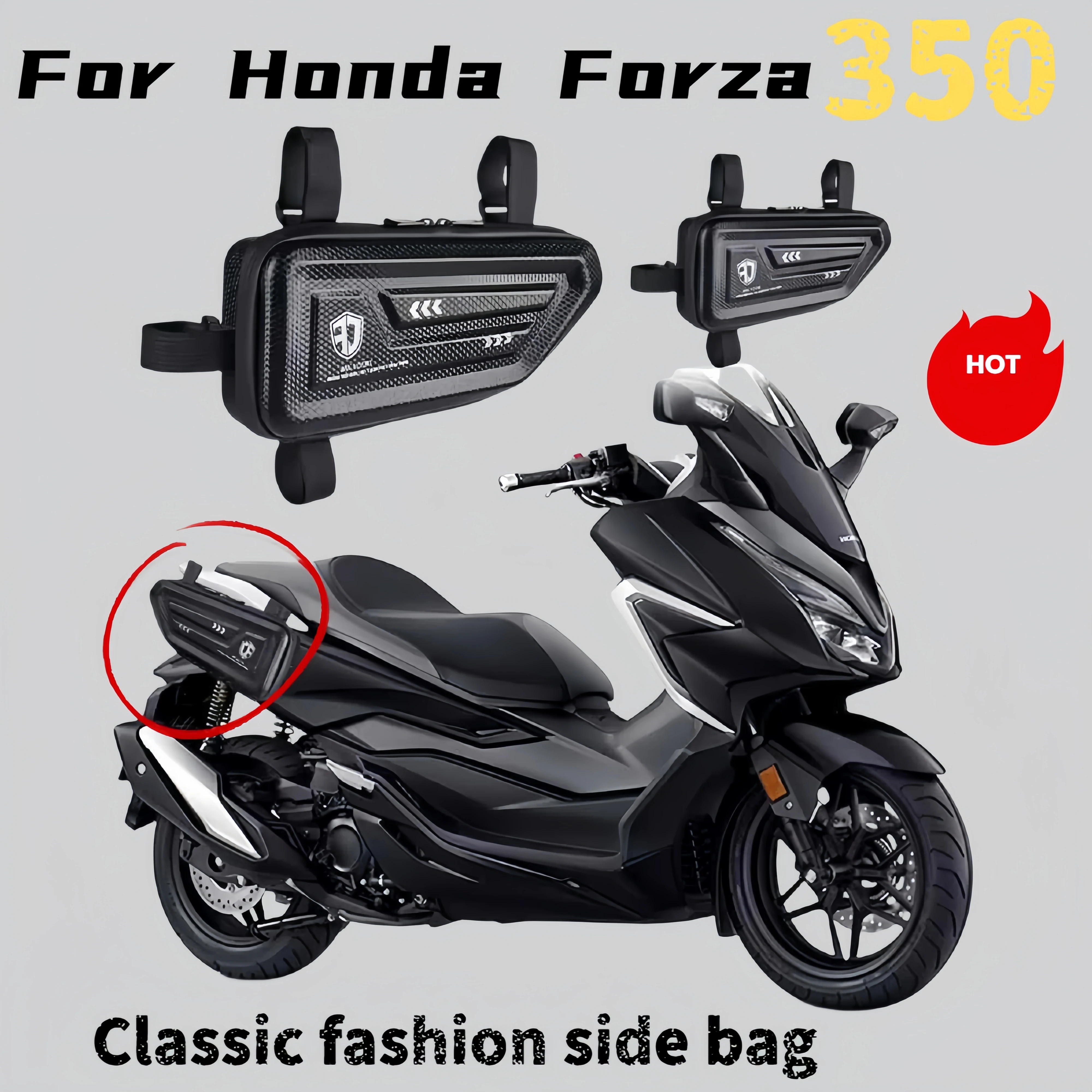 

For NSS350 side bag Honda FORZA350 Fosha pedal motorcycle side box riding storage tool bag