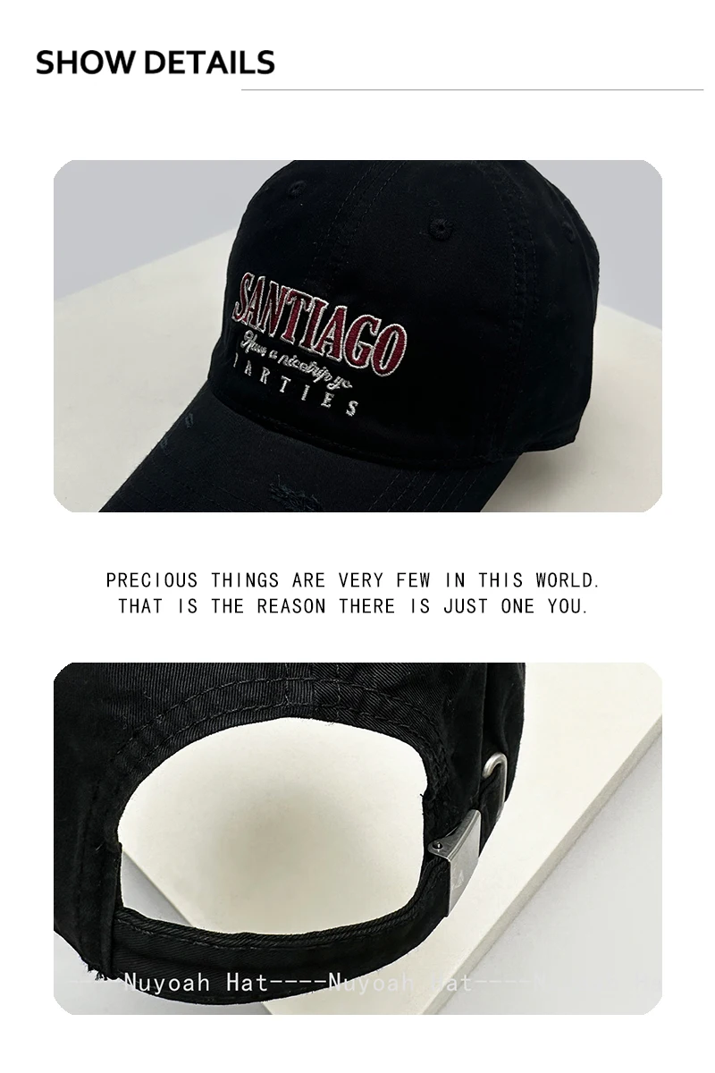 Neue Retro Baseballkappen für Damen und Herren mit Buchstaben-Stickerei im Used-Look, Sonnenschutz, Vielseitige Streetwear-Mützen, Modische Outdoor-Caps – Detail 3