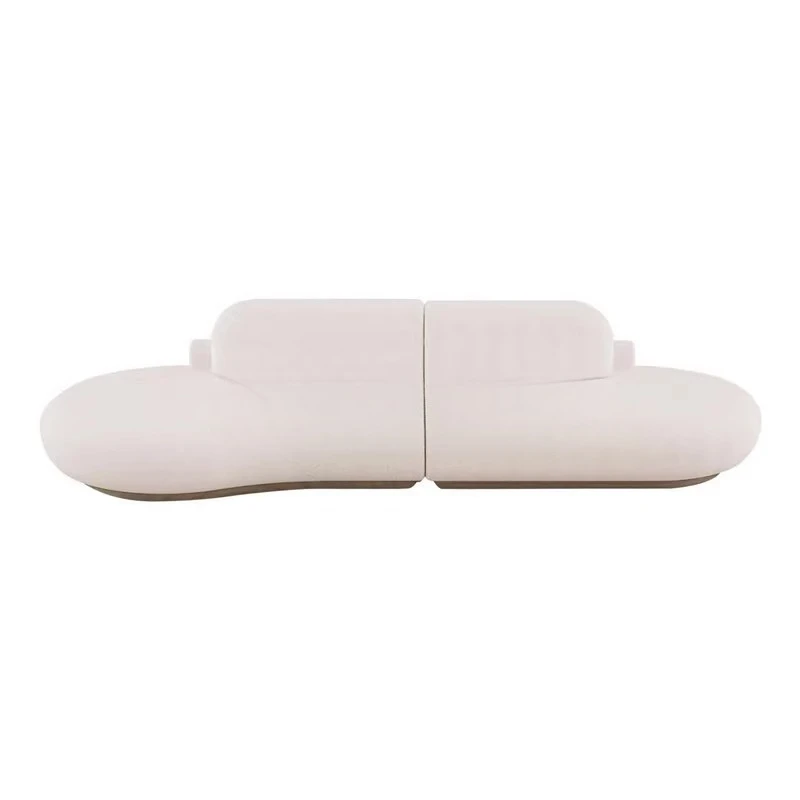 Italian light luxury curved soft clothing lamb fleece fabric simple beauty club minimalist special-shaped sofa