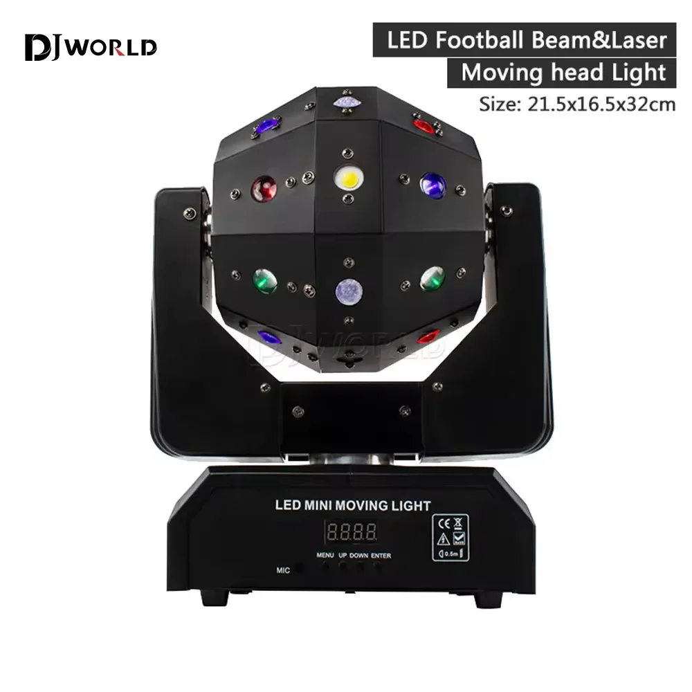 rgbw futebol lampada com luz principal movente feixe bracos duplos estroboscopio projetor 16x3w 18x18dmx luz de palco dj bar partido 3in 1 01