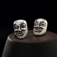 Retro V For Vendetta Anonymous Mask Earings for Men Women Silver Color Punk Gothic Zinc Alloy Earings Jewelry Unisex Accessories