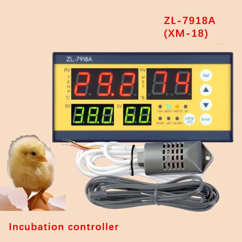 

ZL-7918A Инкубатор-инкубатор Полностью автоматический интеллектуальный инкубатор Прецизионный контроллер температуры и влажности XM-18