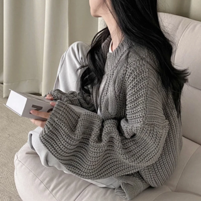 Cardigan Oversized Sweater Long Sleeve Tops Zipper Knitted Cardigan  Korean Fashion New in Autumn Winter Clothes Women