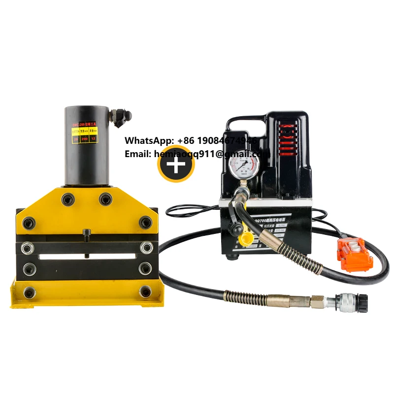 

CWC-200 Electric Pump Assisted Hydraulic Cu Al Cutting Machine Busbar Processing and Metal Sheet Cutting Tool