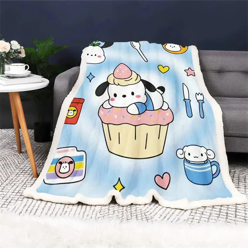 

Sanrio Blanket Pacha Dog Cute Cartoon Anime Pattern Winter Plush Print Children's Warm Sofa Blanket Lunch Break Blanket