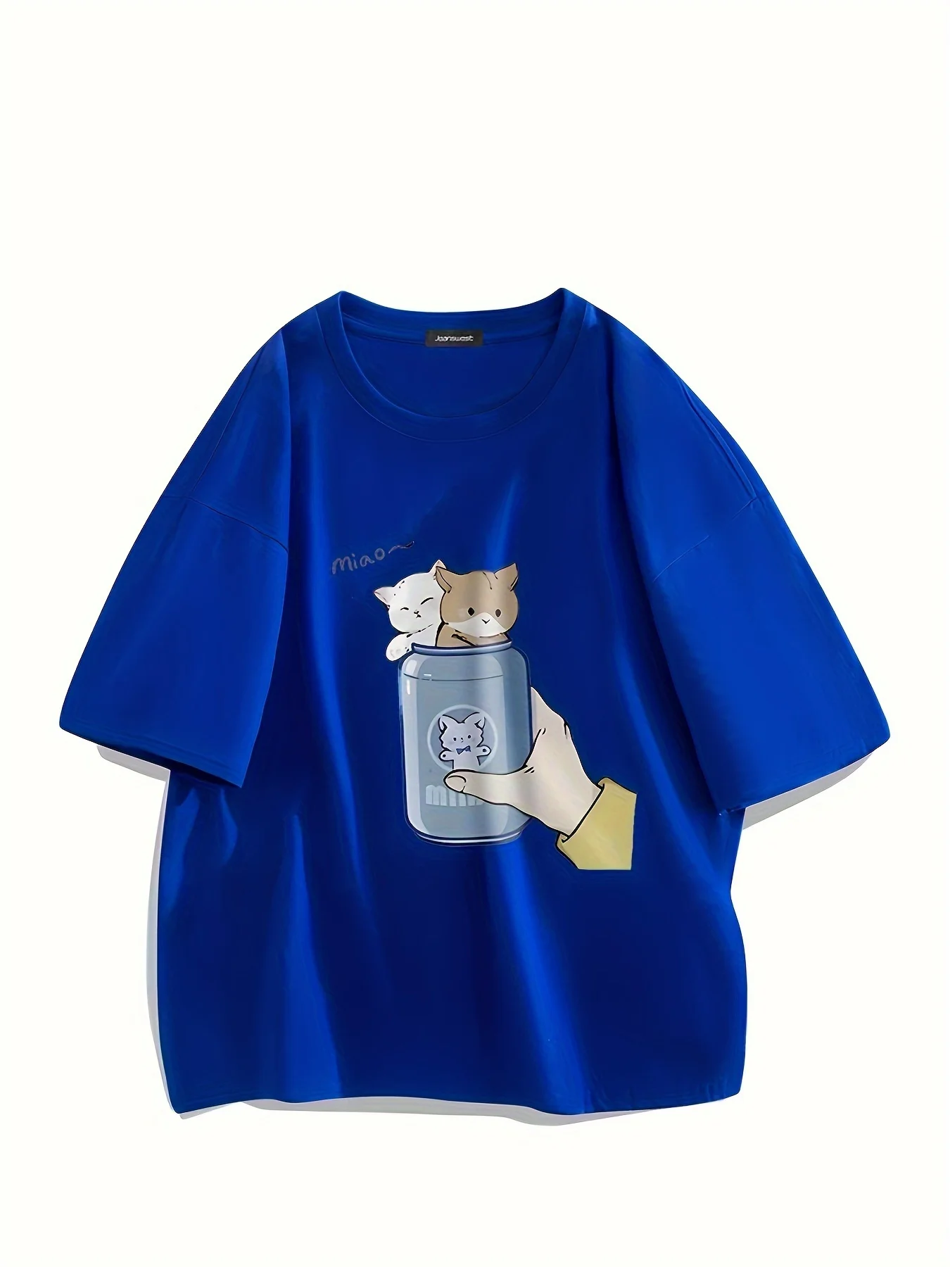 Mens Cats Graphic Print T-shirt - Soft 100% Cotton, Casual Short Sleeve Crew Neck - Trendy Outdoor Tee for Men