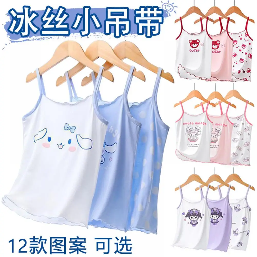 

Sanrio Kuromi My Melody Girl Sling Cinnamoroll Summer Cartoon Vest Comfortable Cool Baby Tops Children's Vest/sling Shirt 1-10Y