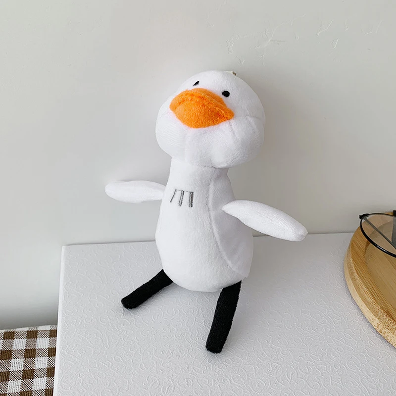 1PC 11cm Little White Duck Plush Keychain School Bag Pendant Birthday Gift Home Decoration Gifts