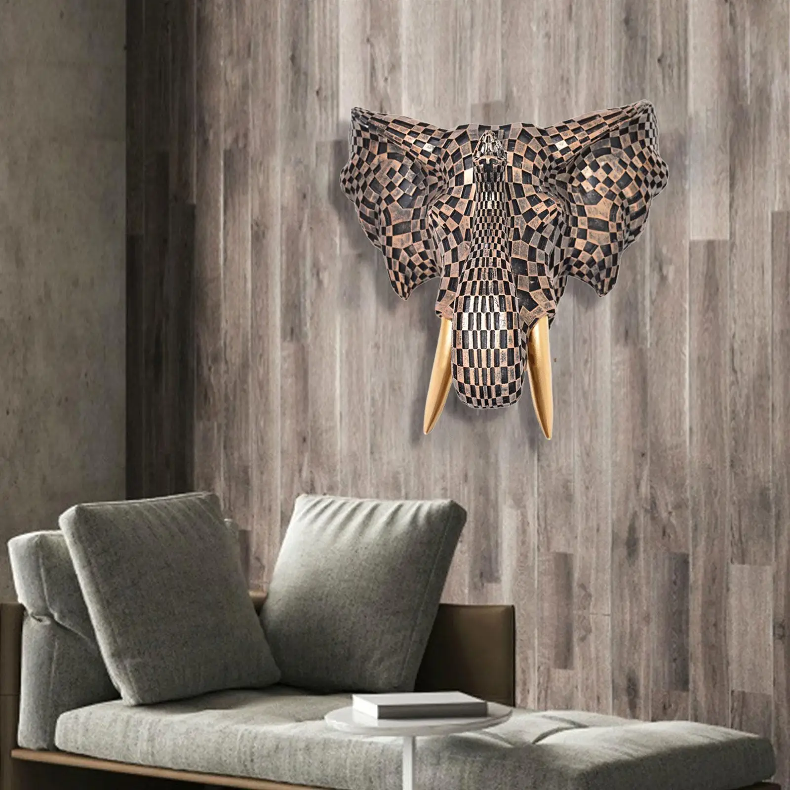 

Elephant Head Wall Mount Decor Gift Hanging Ornament for Bedroom Living Room