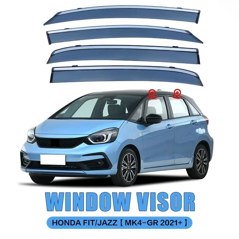 Fit For HONDA FIT/JAZZ  2003-2024 Air Deflectors Guard Rain Smoke Window Visor Wind Vent Awnings Shelters