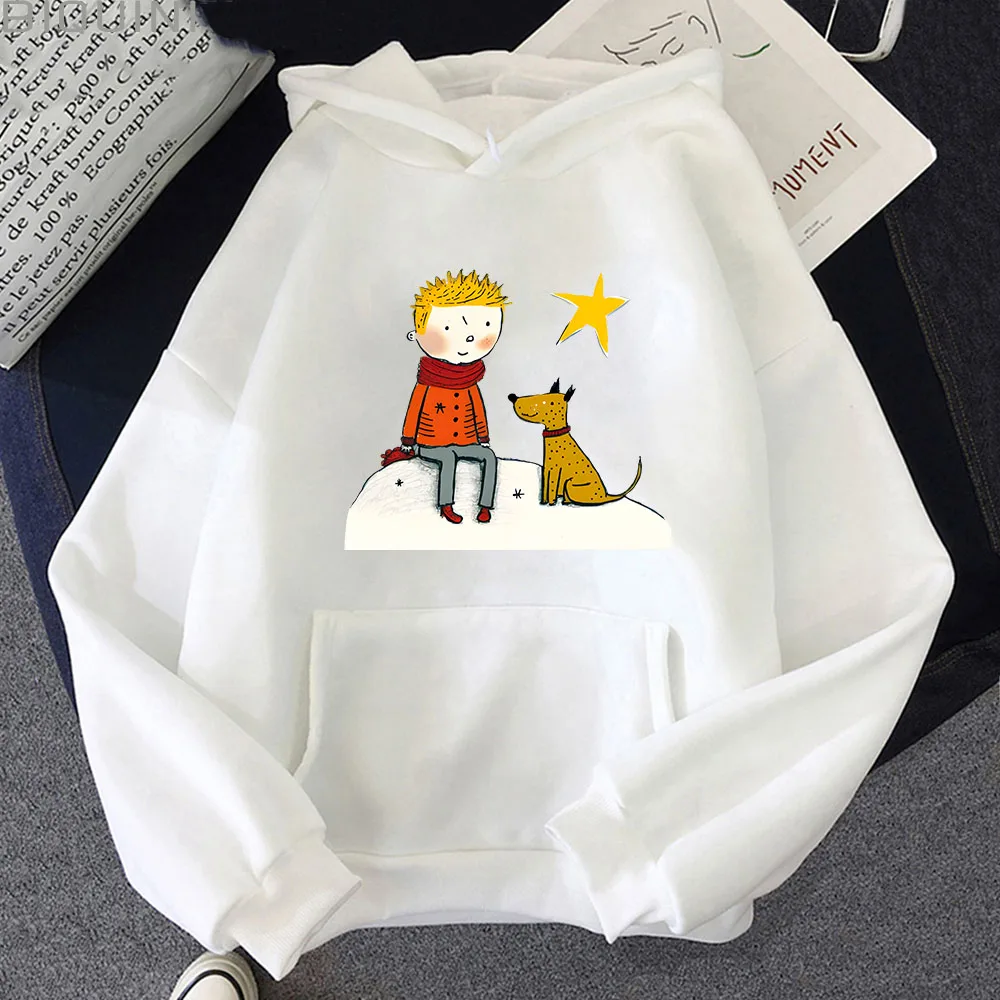 Little Prince Print Hoodies Men Women Japanese Anime Casual Long Sleeve Loose Sweatshirts 2024 Autumn Winter Cartoon Pullovers