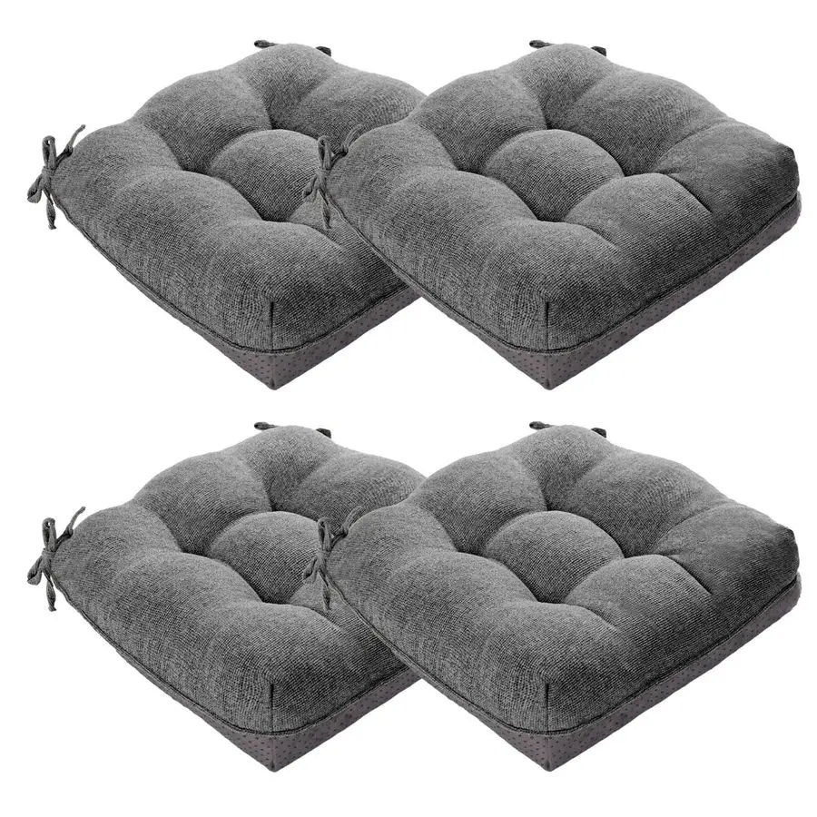 Chair Cushions for Dining Chair, Shredded Memory Foam Kitchen Chair Cushions Set of 4, NonSlip Thick Dinning Room Chair Pads Sea