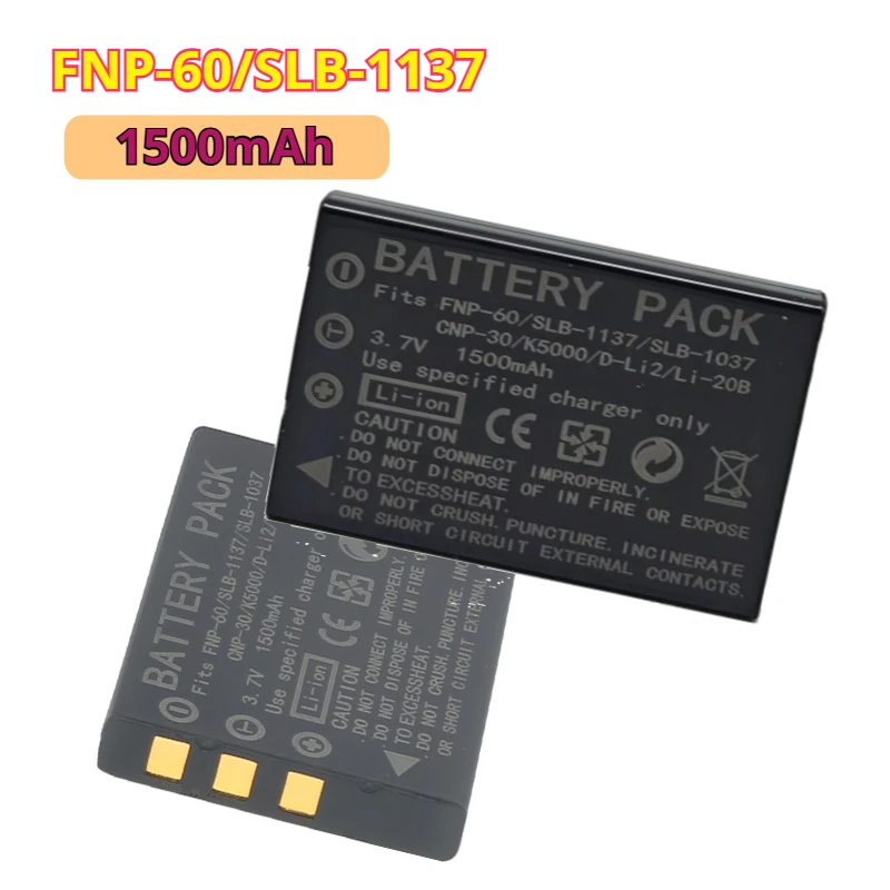 FNP-60 SLB-1137 SLB-1037 Camera Batteries 3.7v 1500mAh Large Capacity for Fujifilm F50I F501 F401 ZOOM F410 F601 F601Z