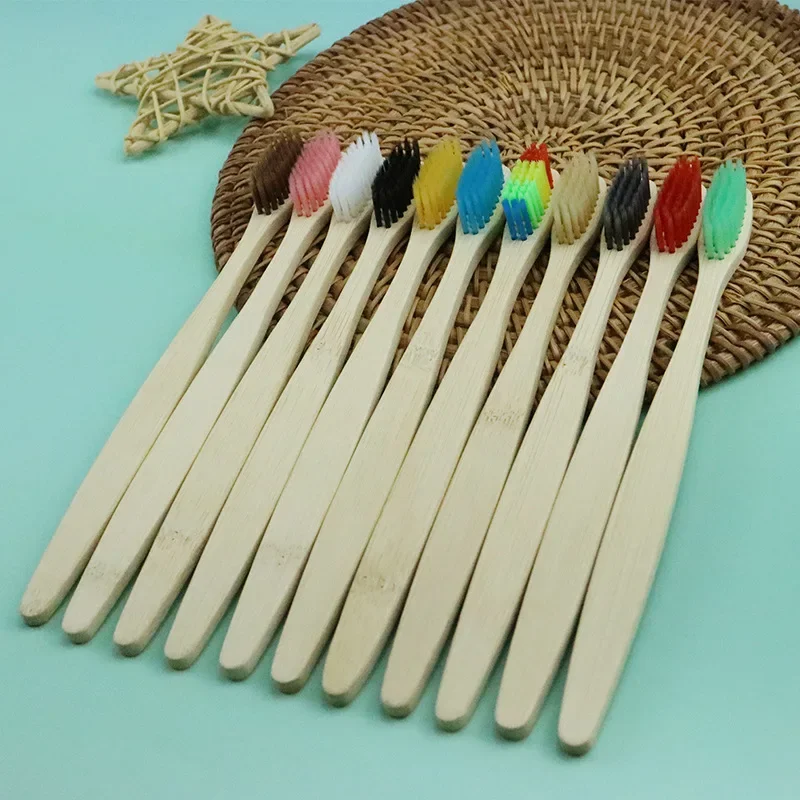 

Children Toothbrushes, 10Pcs, Soft Bristles, Teeth Whitening, Eco Friendly, Biodegradable, Wooden Handle, Bamboo