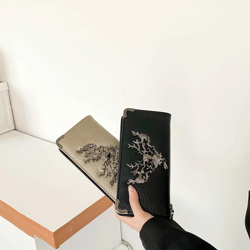 Luxury Design Women Wallet Deer pattern PU Leather Female Long Wallet Large Capacity Multi Card Holder Ladies Clutch