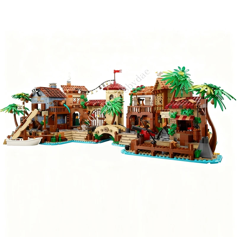 4005PCS The Thieves of Tortuga MOC streetview Holiday Puzzles Sets Architecture Creative Christmas Birthday Toys Gift Kids Ages