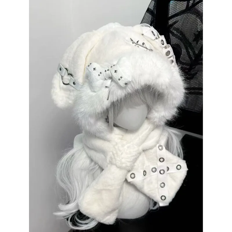 cute-fluffy-japanese-harajuku-y2k-girl-lace-hat-gothic-rabbit-ear-winter-warm-knitted-fluffy-bone-hat-keep-warm-scarf-beanie-hat