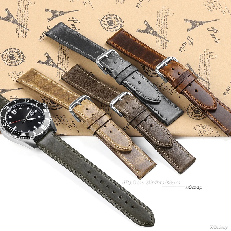 خمر الجلود حزام ساعة اليد 18 مللي متر 19 مللي متر 20 مللي متر 21 مللي متر 22 مللي متر البني رمادي حزام الساعات العالمي الأعمال سوار حزام اكسسوارات