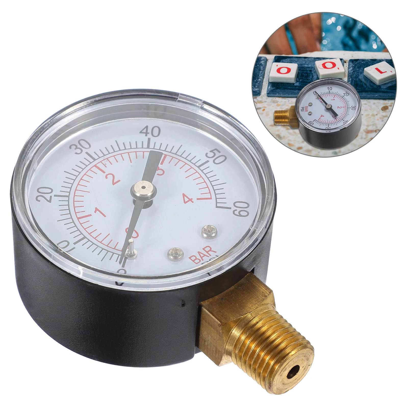 

Filter Pressure Gauge Strainer Sturdy Pool for Garden Park Major Outdoor Utility Water Copper