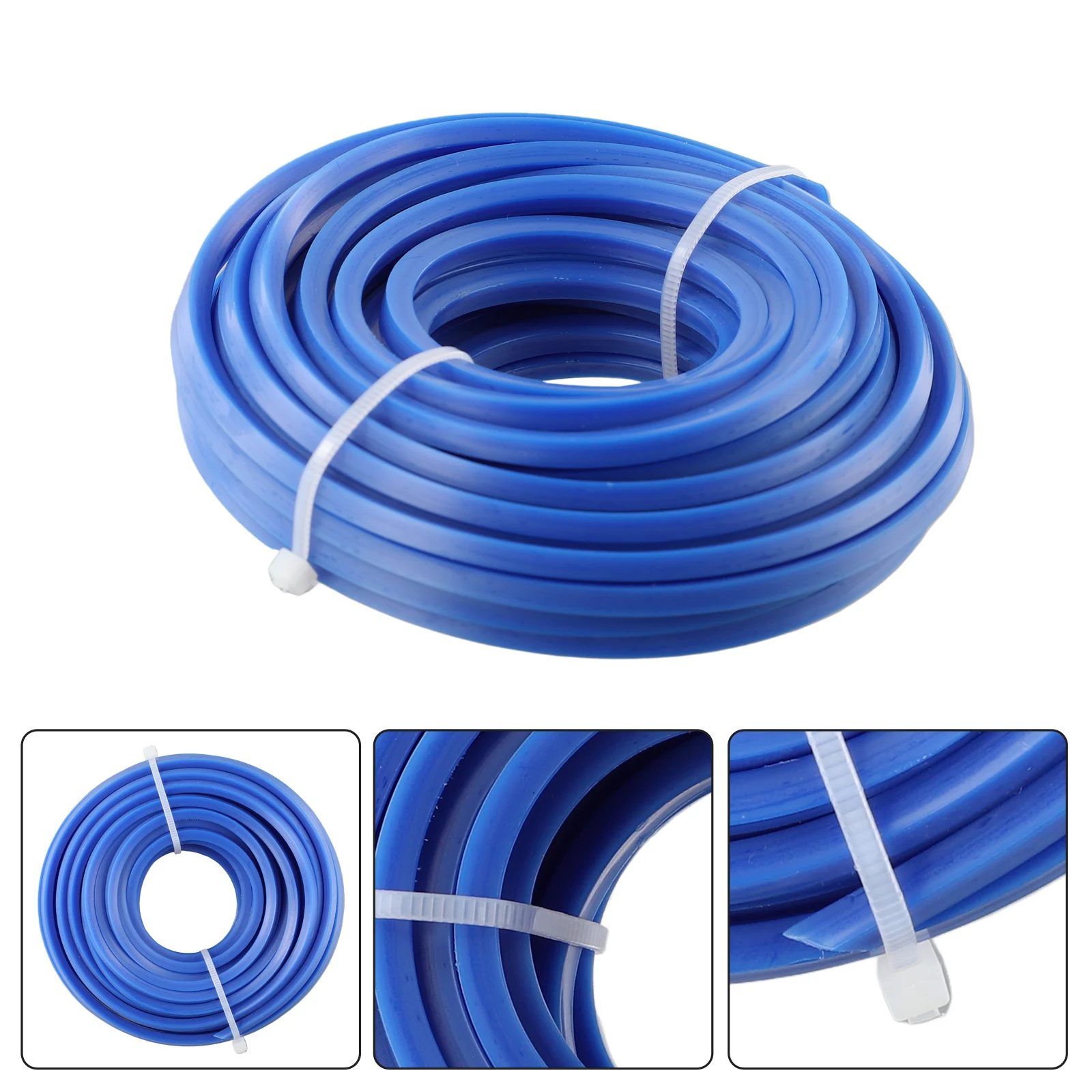 Cordón de hilo de recortadora cuadrado de nailon de larga duración, 4mm x 10m, para desbrozadores eléctricos de alimentación Manual y equipos de jardín