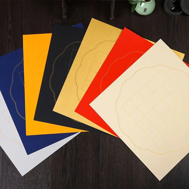 Brush Calligraphy Half Ripe Rice Papre Soft Card Small Regular Script Rice Paper Creative Gridding Xuan Paper Art Supplies