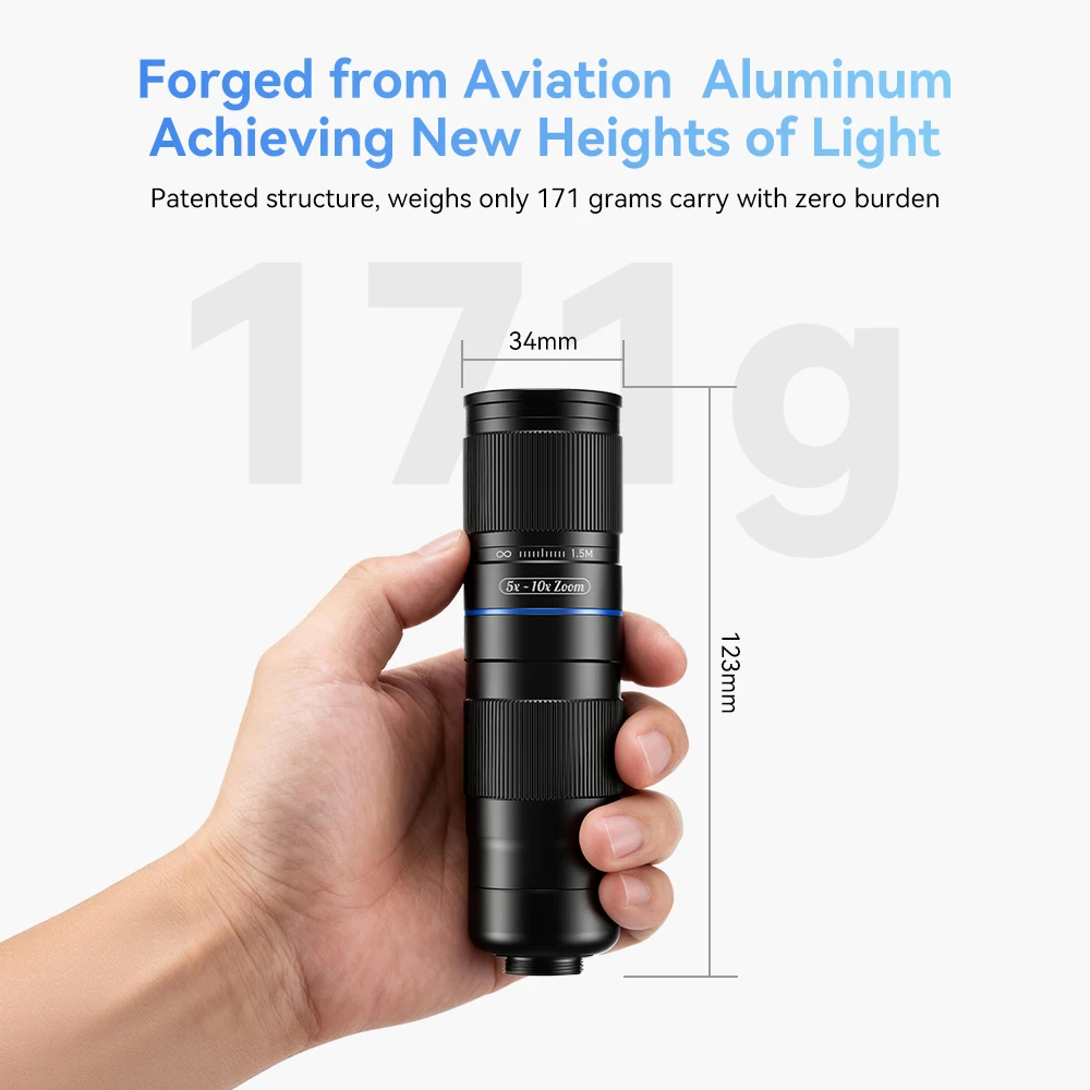 APEXEL HD 5x-10x 줌 망원 렌즈 관측 망원경 렌즈 아이폰 삼성 모든 스마트폰 촬영용 모바일 폰 렌즈