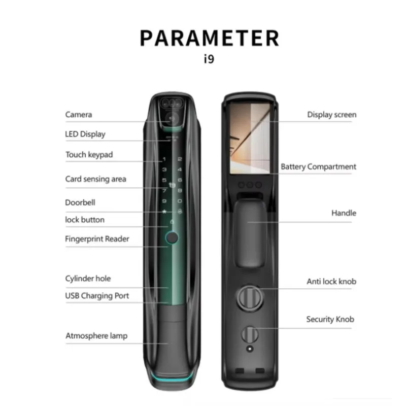 

Face Recognition Smart Door Lock with WiFi, , Fingerprint and Password for Home